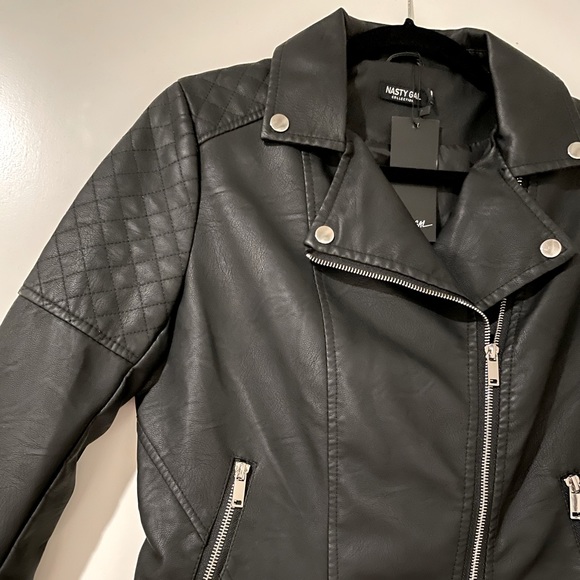 NWT Quilt While You’re Ahead Faux Leather Moto Jacket - Picture 4 of 6